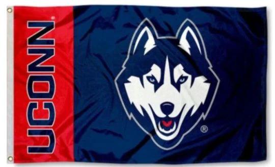 University of Connecticut Huskies Flag 3X5ft Banner USA Polyester with 2 Brass Grommets by flagsjustdoit