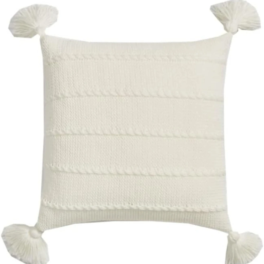 Nordic Knitted Tassel Cushion by Casa & Beyond