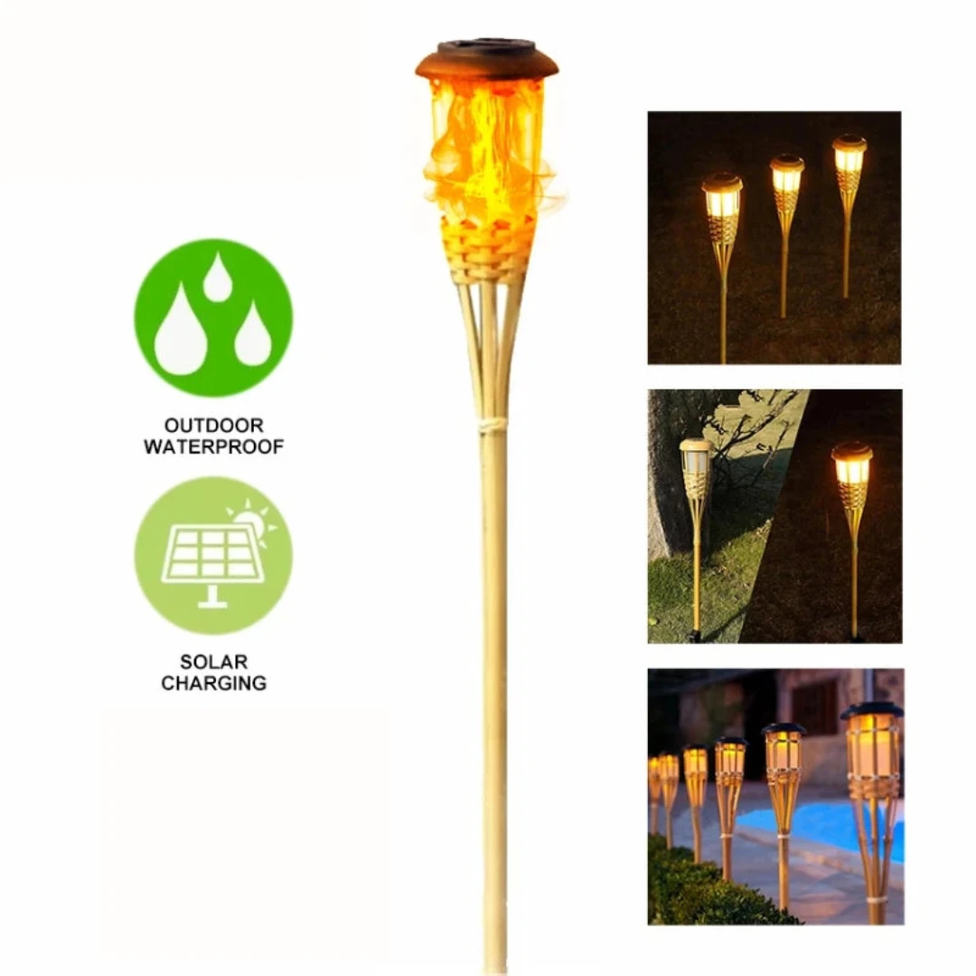 5-Piece Solar Torch Light Set – Flame Effect LED Garden Lights | Solar Powered & Weatherproof Outdoor Lighting by BowLift