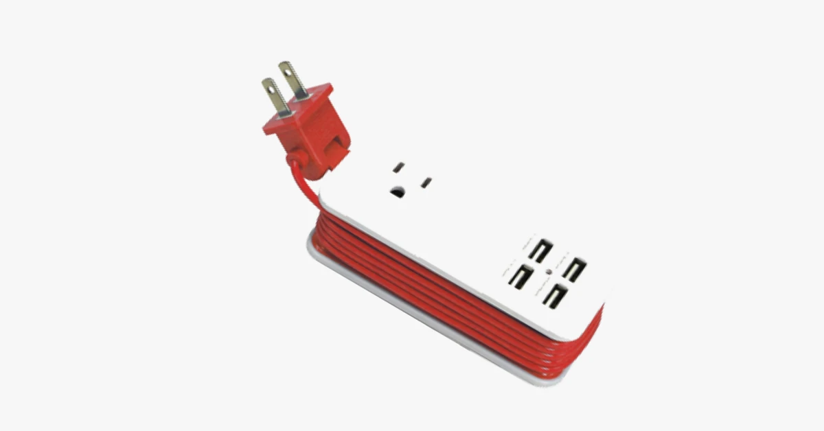 Portable charging station with 4 USB ports - Universal socket & 1.5 m long cable - Best for travel by BowLift