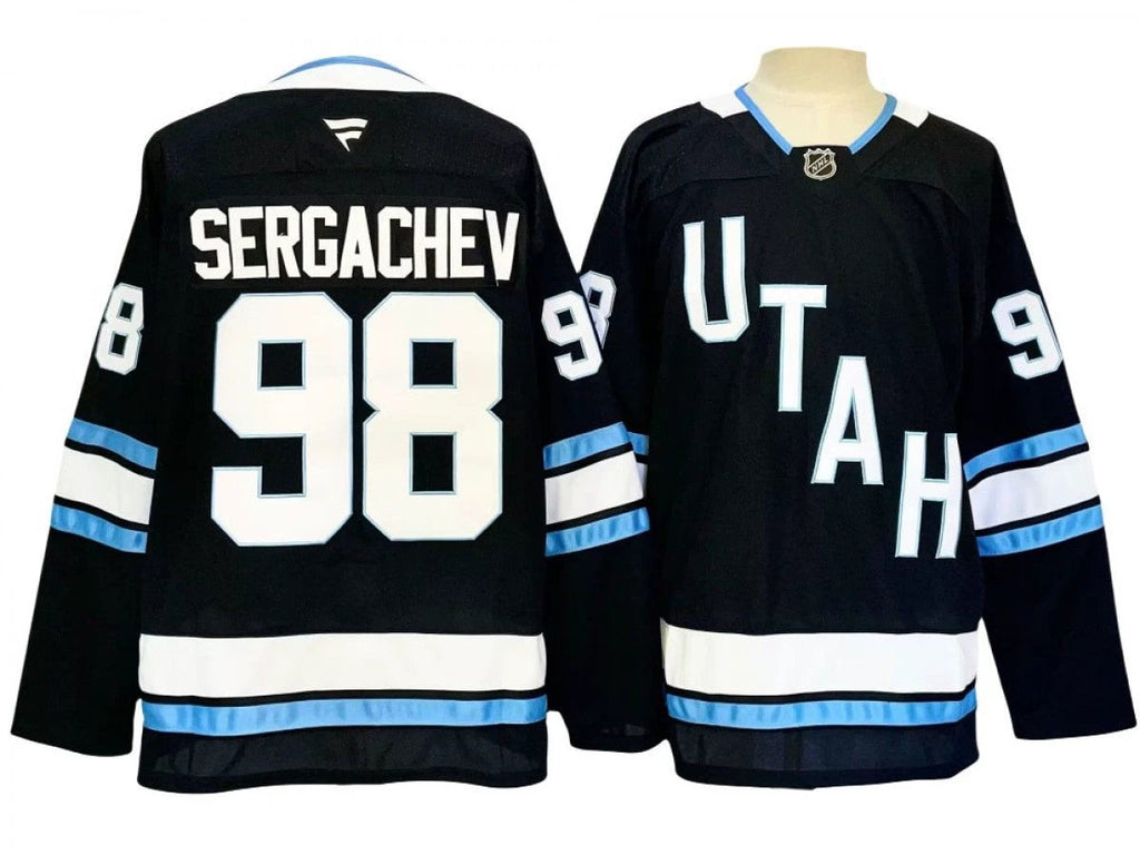 Utah Hockey Club #98 Mikhail Sergachev Black Jersey by Hockey David