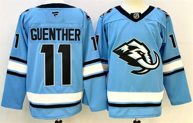 Utah #11 Dylan Guenther Blue 2025 Stitched Jersey by Hockey David