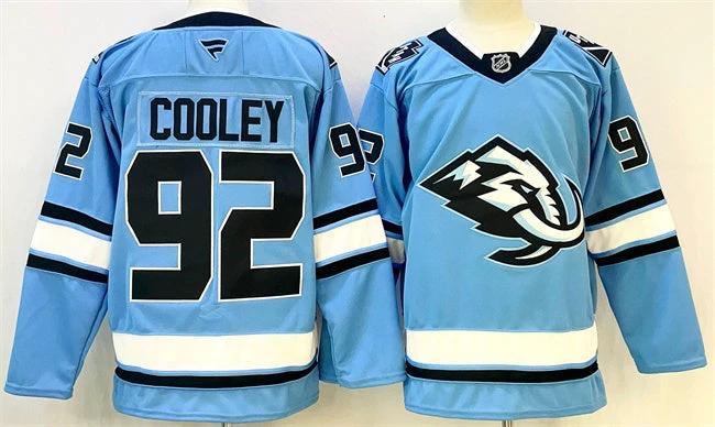 Utah #92 Logan Cooley Blue Stitched Jersey by Hockey David