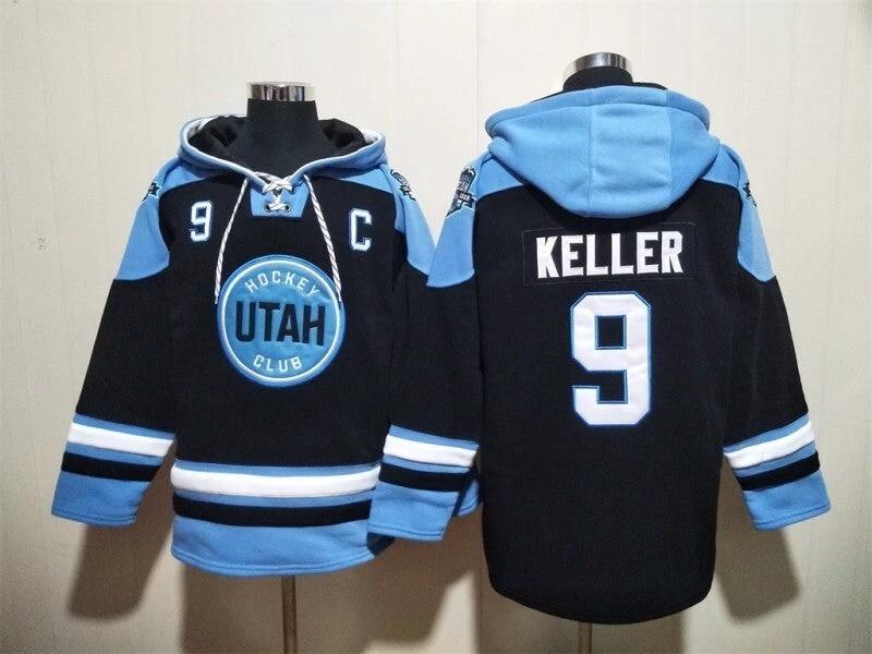 Utah Mammoth #9 Clayton Keller Pullover Hoodie by Hoodie Pullover