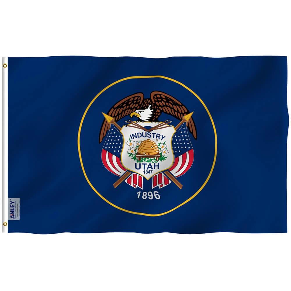 Utah State Flag - Utah UT Flag with Brass Grommets 3X5Ft Banner USA by flagsjustdoit