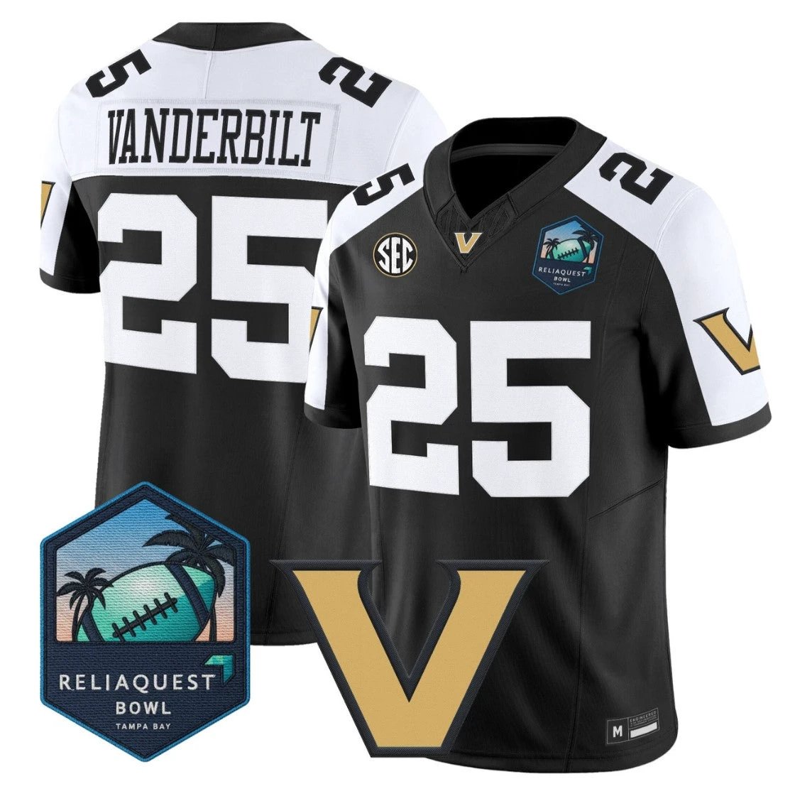 Vanderbilt Jersey #25 Vanderbilt Commodores 2025 ReliaQuest Bowl Stitched Alternate by NCAA Football Jersey