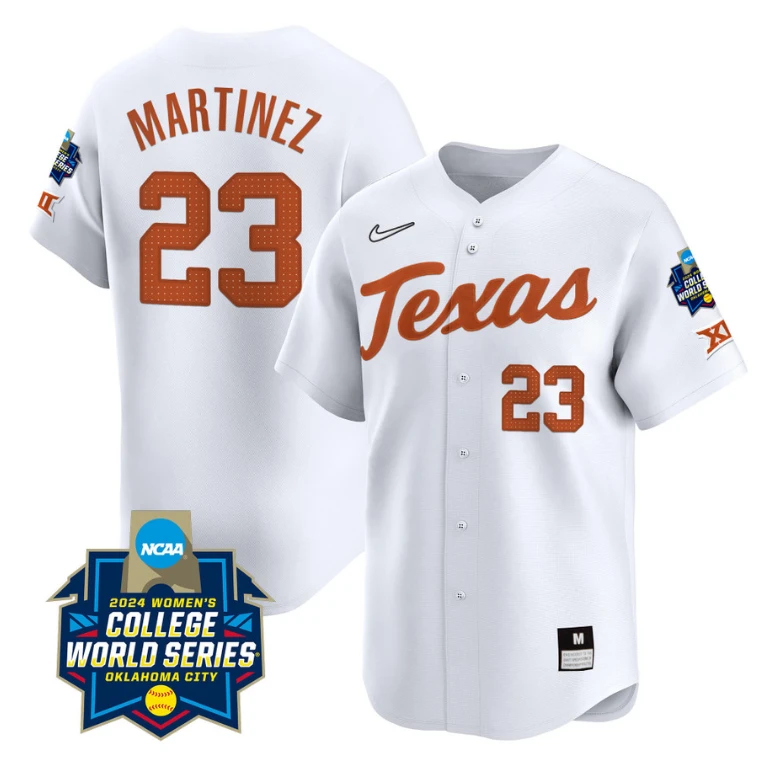 Viviana Martinez Jersey #23 Texas AM Aggies 2024 College World Series Patch Vapor Premier Limited NCAA Baseball Stitched White by My Store