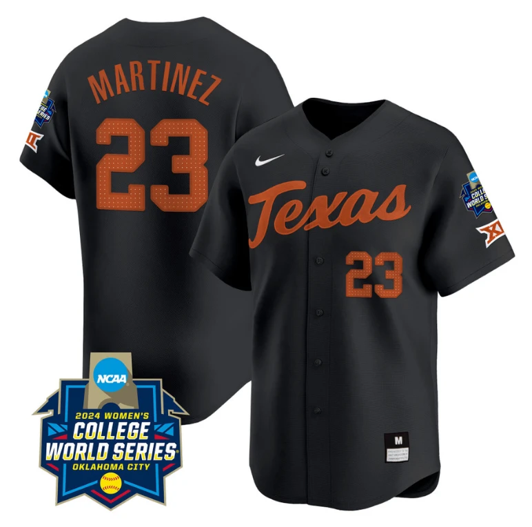 Viviana Martinez Jersey #23 Texas AM Aggies 2024 College World Series Patch Vapor Premier Limited NCAA Baseball Stitched Black by My Store