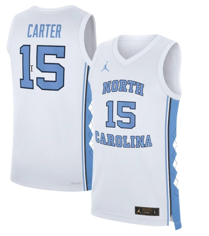 Vince Carter Jersey #15 North Carolina Tar Heels Basketball White by My store basketball