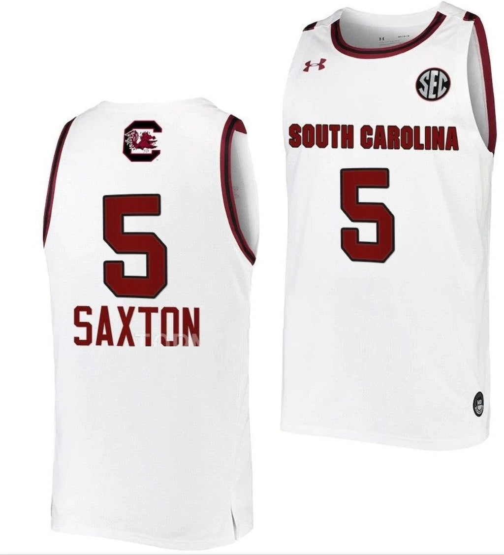 Victaria Saxton Jersey South Carolina Gamecocks College Basketball White #5 by My store basketball