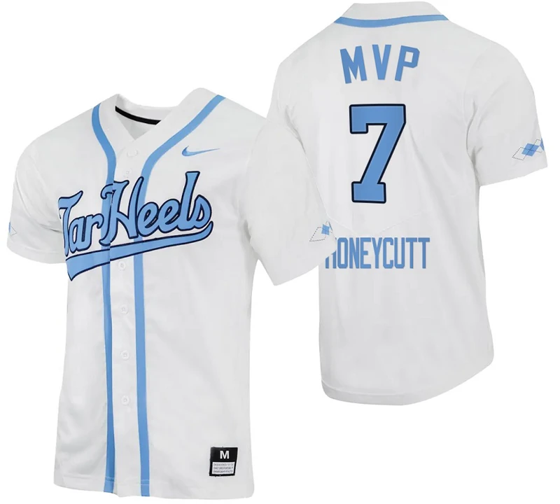 Vance Honeycutt Jersey #7 North Carolina Tar Heels Baseball White Full-Button by My Store