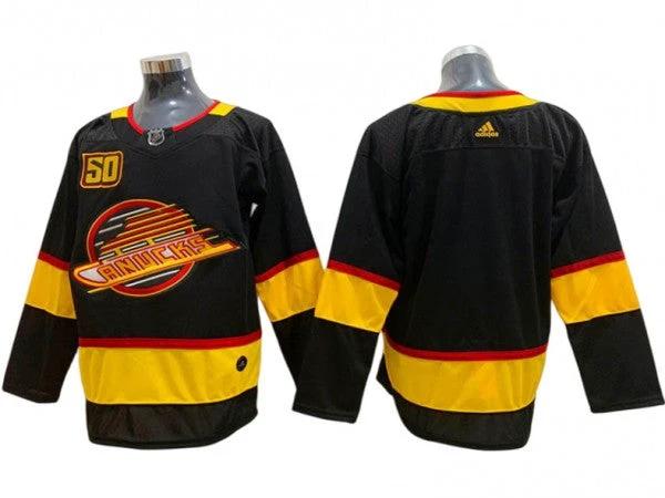 Vancouver Canucks Blank Black 50TH Jersey by Hockey David