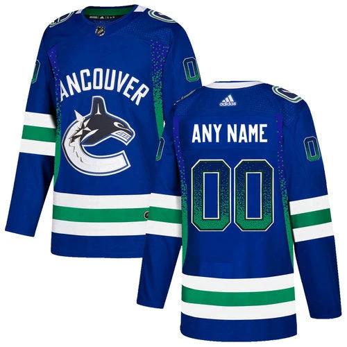 Vancouver Canucks Blue Customized Drift Fashion Jersey by Hockey David
