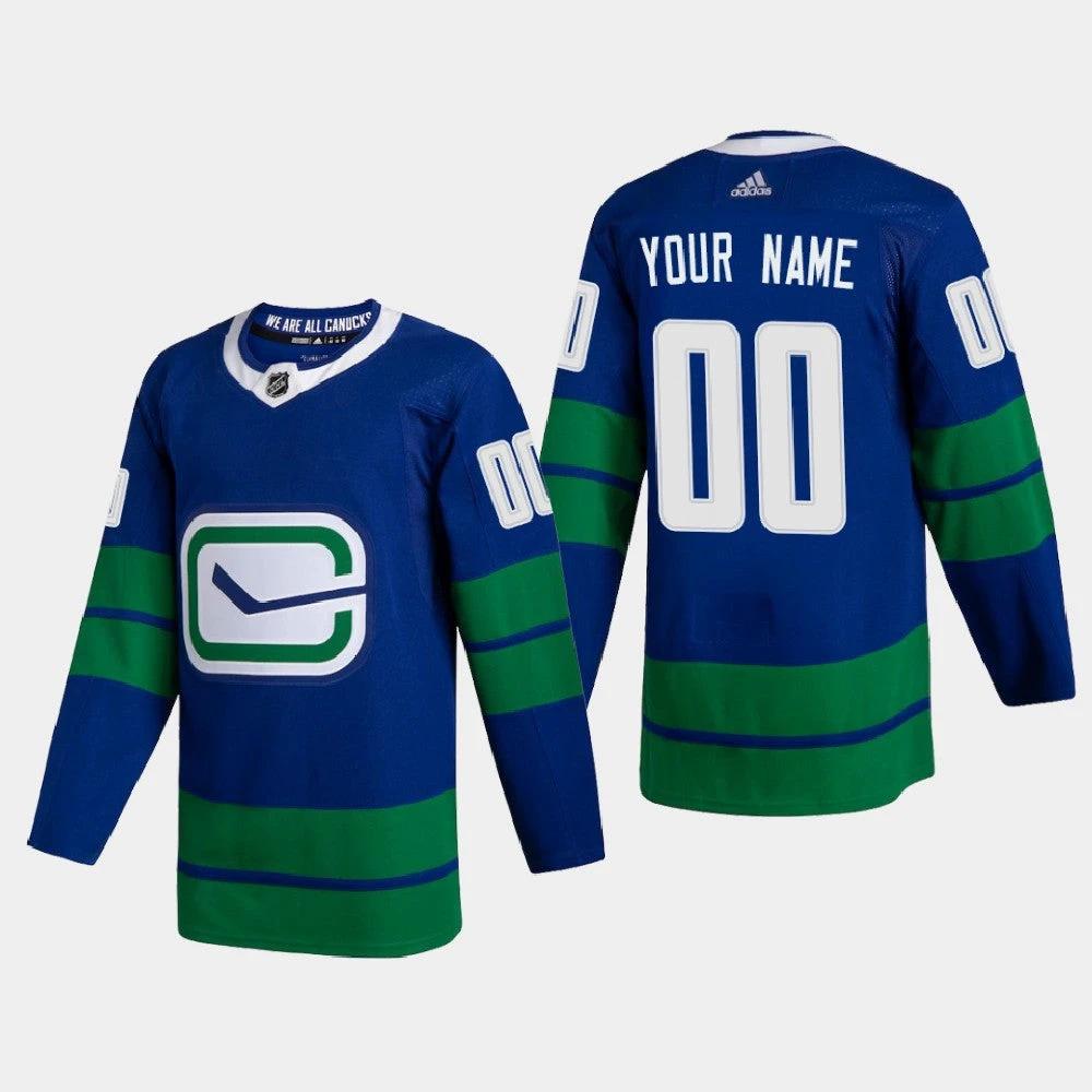 Vancouver Canucks Custom 2020-21 Player Alternate Stitched NHL Jersey Blue by Hockey David