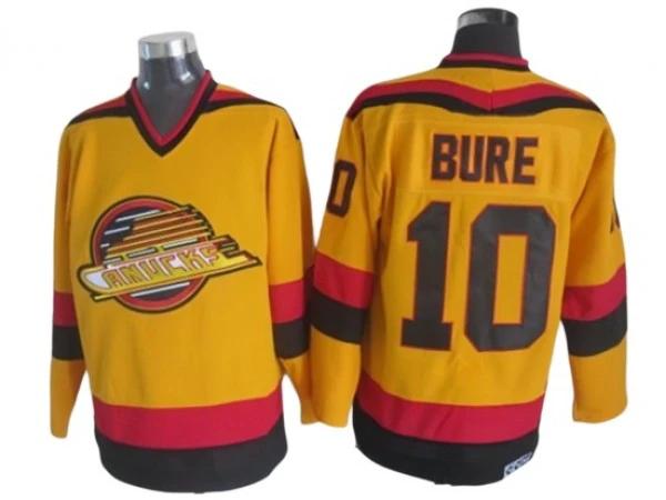 Vancouver Canucks #10 Pavel Bure 1989 Vintage CCM Jersey - Yellow by Hockey David