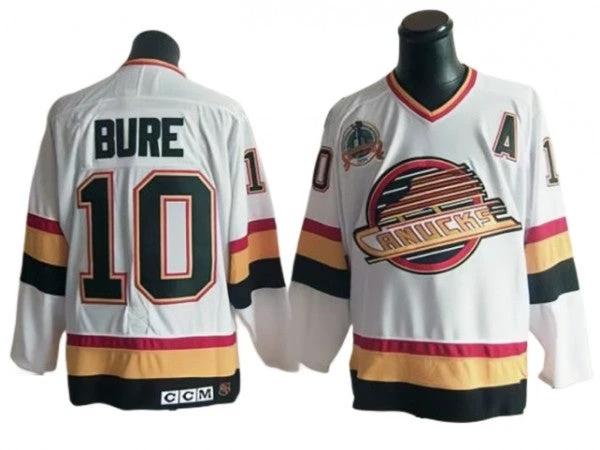 Vancouver Canucks #10 Pavel Bure 1994 Vintage CCM Jersey - White by Hockey David