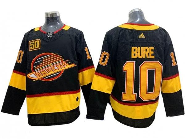 Vancouver Canucks #10 Pavel Bure Black 50TH Jersey by Hockey David