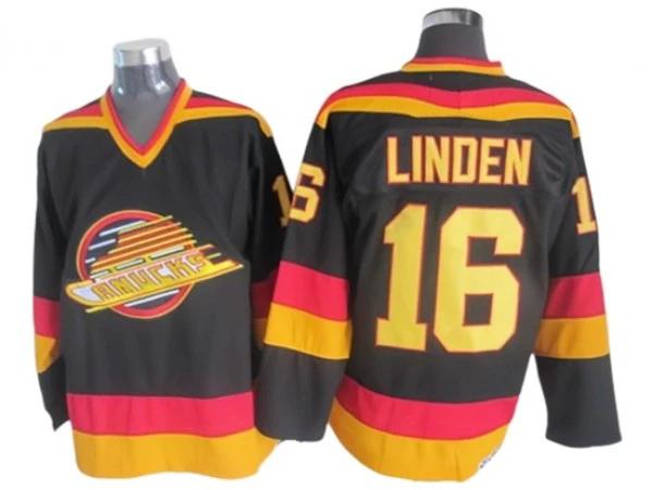 Vancouver Canucks #16 Trevor Linden 1989 Vintage CCM Jersey - Black by Hockey David