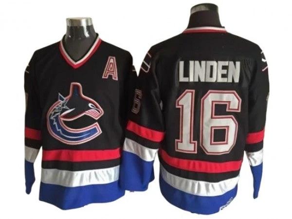Vancouver Canucks #16 Trevor Linden 2005 Vintage CCM Jersey - Black by Hockey David