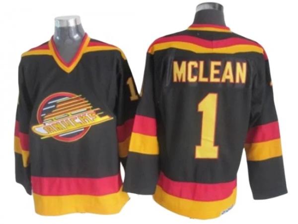 Vancouver Canucks #1 Kirk McLean 1989 Vintage CCM Jersey - Yellow by Hockey David