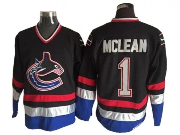 Vancouver Canucks #1 Kirk McLean 2005 Vintage CCM Jersey - Black by Hockey David