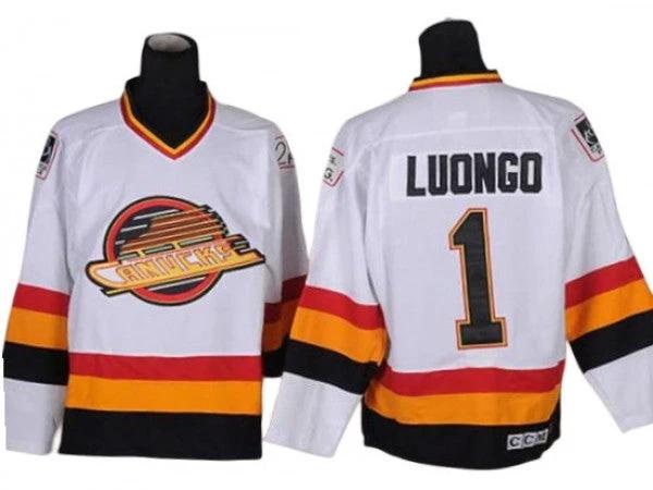 Vancouver Canucks #1 Roberto Luongo 1994 Vintage CCM Jersey - Black&Yellow by Hockey David