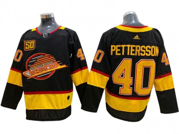 Vancouver Canucks #40 Elias Pettersson Black 50TH Jersey by Hockey David