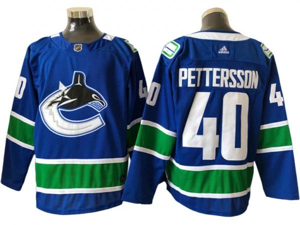 Vancouver Canucks #40 Elias Pettersson Blue Home Jersey by Hockey David