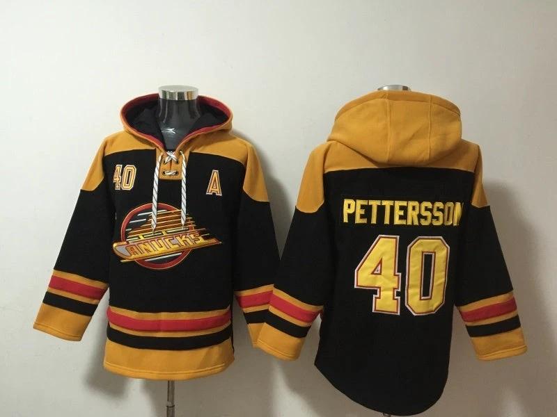 Vancouver Canucks #40 Elias Pettersson Pullover Hoodie by Hoodie Pullover