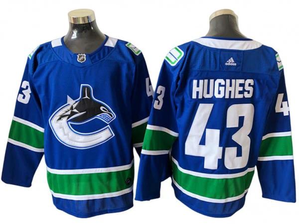 Vancouver Canucks #43 Quinn Hughes Navy 2022&23 Reverse Retro Jersey by Hockey David