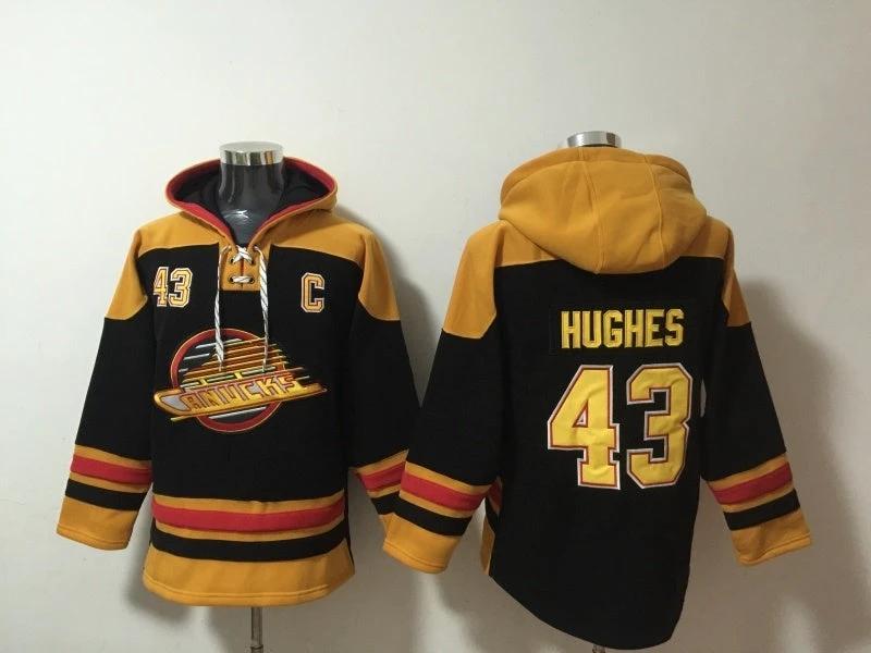 Vancouver Canucks #43 Quinn Hughes Pullover Hoodie by Hoodie Pullover