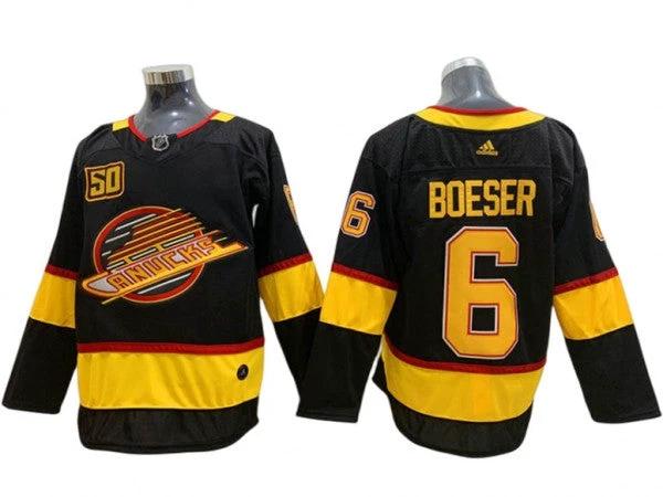Vancouver Canucks #6 Brock Boeser Black 50TH Jersey by Hockey David