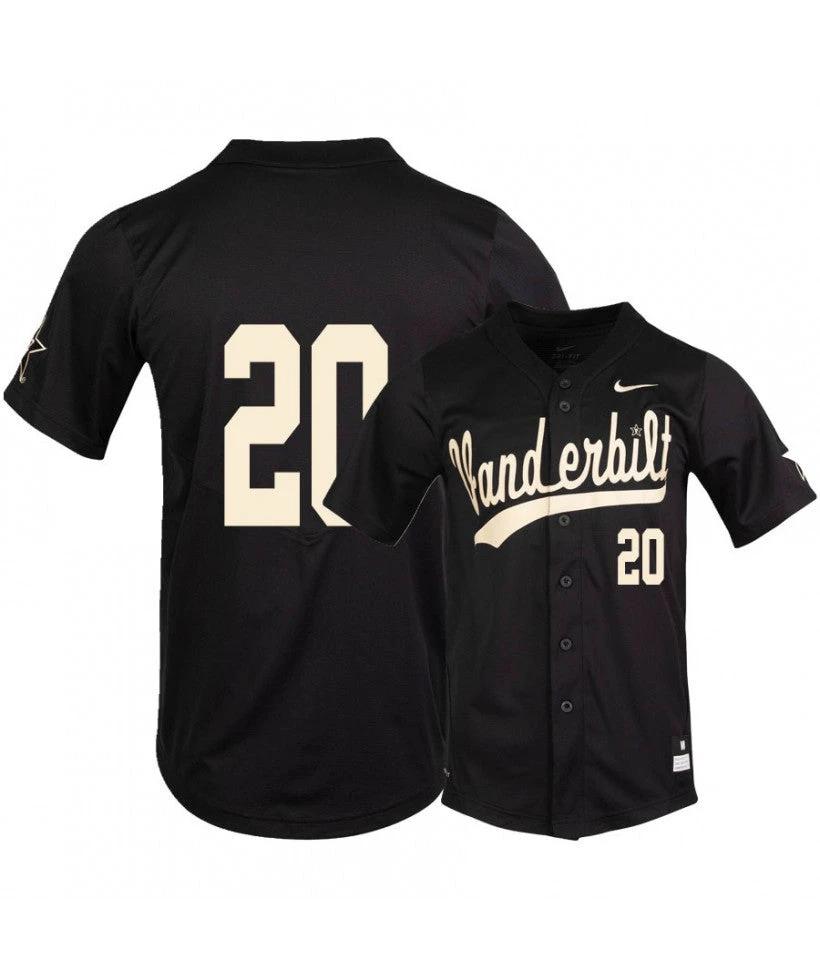 Vanderbilt Commodores 20 Ty Duvall Black College Baseball Jersey by My Store