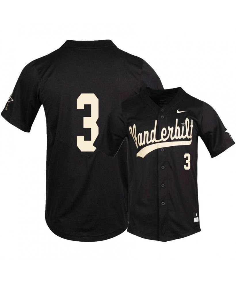 Vanderbilt Commodores 3 Cooper Davis Black College Baseball Jersey by My Store