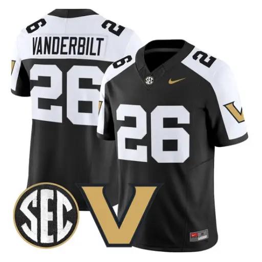 Vanderbilt Jersey #26 Vanderbilt Commodores 2026 Vapor V2 All Stitched by My Store NCAA Football Jerseys
