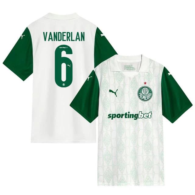 Vanderlan #6 Palmeiras 2025-26 Away Match Jersey – White by Soccer Jersey
