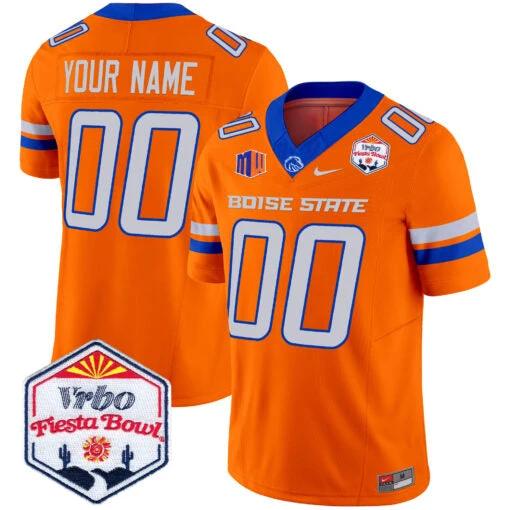Custom Boise State Broncos Jersey 2025 Fiesta Bowl Patch Vapor Limited Orange by My Store