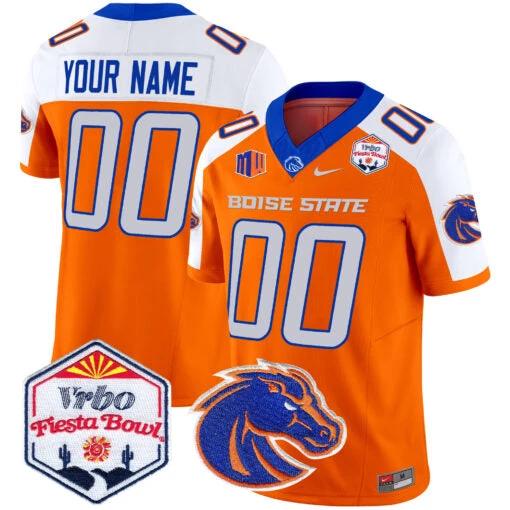 Custom Boise State Broncos Jersey 2025 Fiesta Bowl Patch Vapor Limited Orange Alternate by My Store
