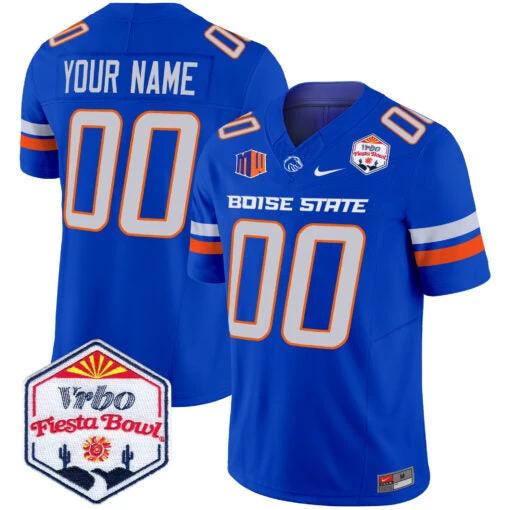 Custom Boise State Broncos Jersey 2025 Fiesta Bowl Patch Vapor Limited Royal by My Store