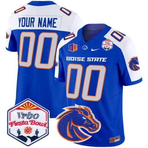 Custom Boise State Broncos Jersey 2025 Fiesta Bowl Patch Vapor Limited Royal Alternate by My Store