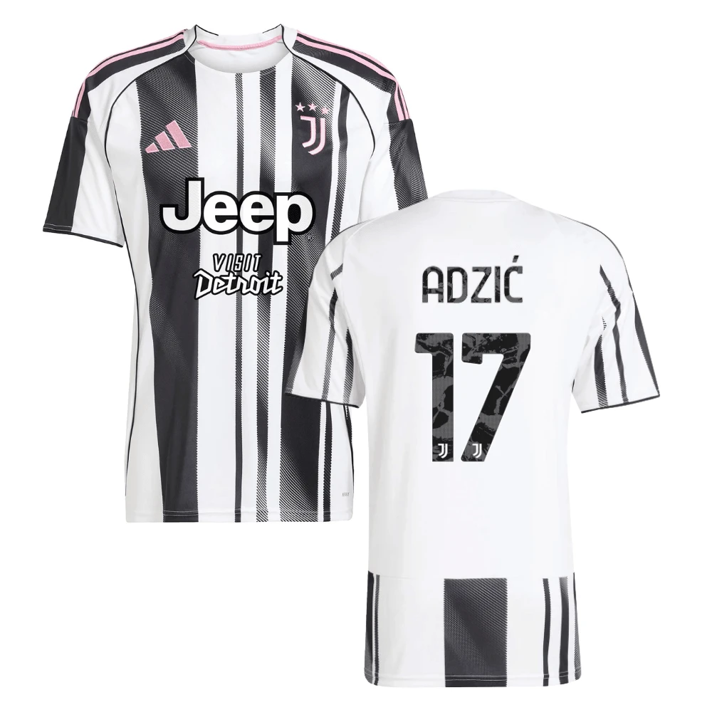 Vasilije Adzic 17 Juventus 2025-26 Home Men Jersey – White by Soccer Jersey