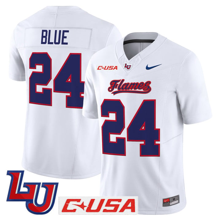 Vaughn Blue Jersey #24 Liberty Flames 2025 Vapor Limited Stitched White by My Store NCAA Football Jerseys