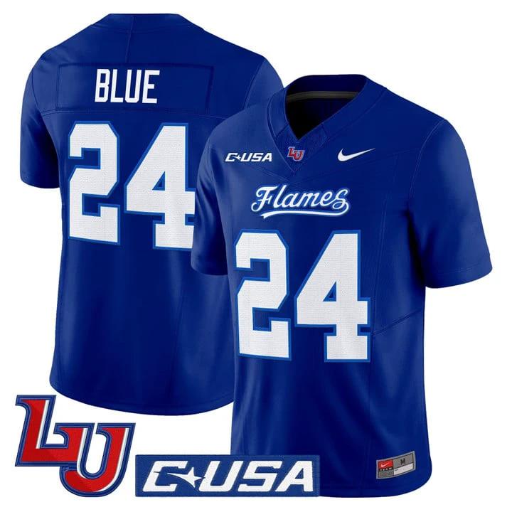 Vaughn Blue Jersey #24 Liberty Flames 2025 Vapor Limited Stitched by My Store NCAA Football Jerseys