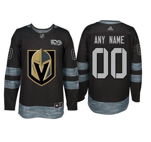 Vegas Golden Knights Black 1917-2017 100th Anniversary Stitched NHL Custom Jersey by Hockey David