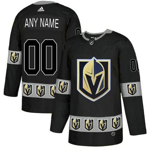Vegas Golden Knights Custom Black Team Logos Fashion Jersey by Hockey David