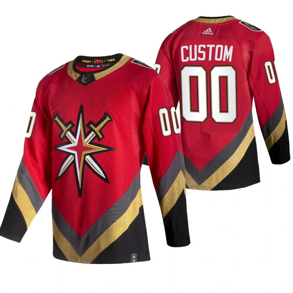 Vegas Golden Knights Custom Red 2020-21 Alternate Player NHL Jersey by Hockey David