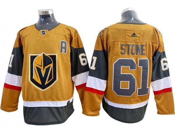 Vegas Golden Knights #61 Mark Stone Gold Alternate Jersey by Hockey David