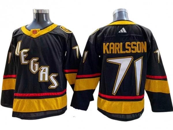 Vegas Golden Knights #71 William Karlsson Black Reverse Retro 2.0 Jersey by Hockey David