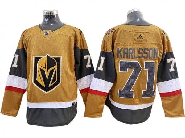 Vegas Golden Knights #71 William Karlsson Gold Alternate Jersey by Hockey David