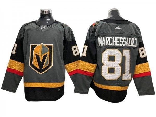 Vegas Golden Knights #81 Jonathan Marchessault Grey Home Jersey by Hockey David